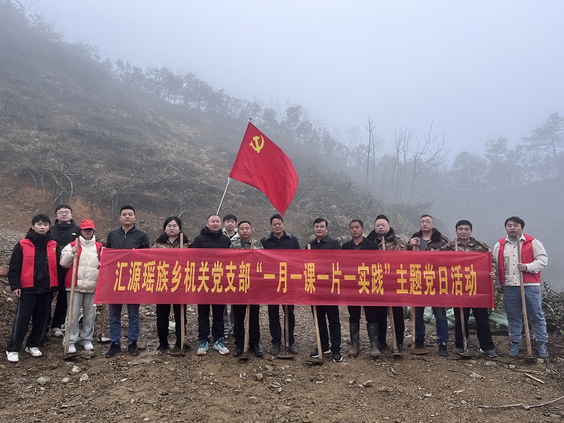 汇源瑶族乡机关党支部开展植树活动