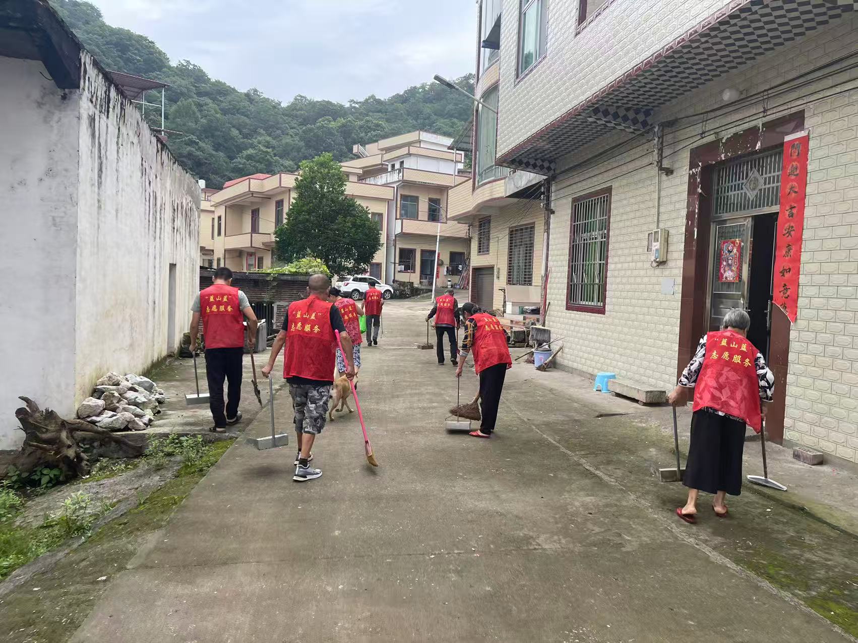 祠堂圩镇八联村开展卫生大扫除活动